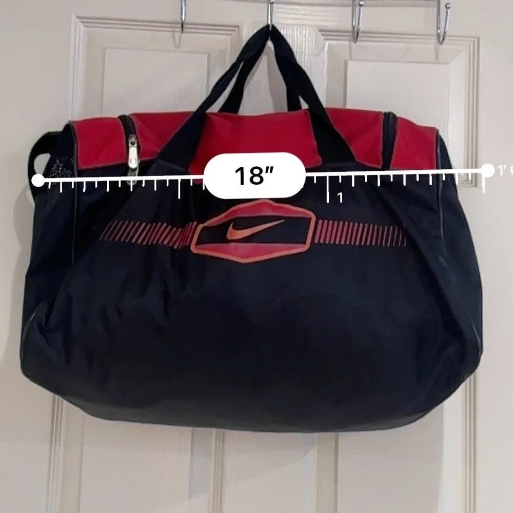 Nike Duffel Bag Black Red Gym Training Sport Travel Weekend Bag 18 inch